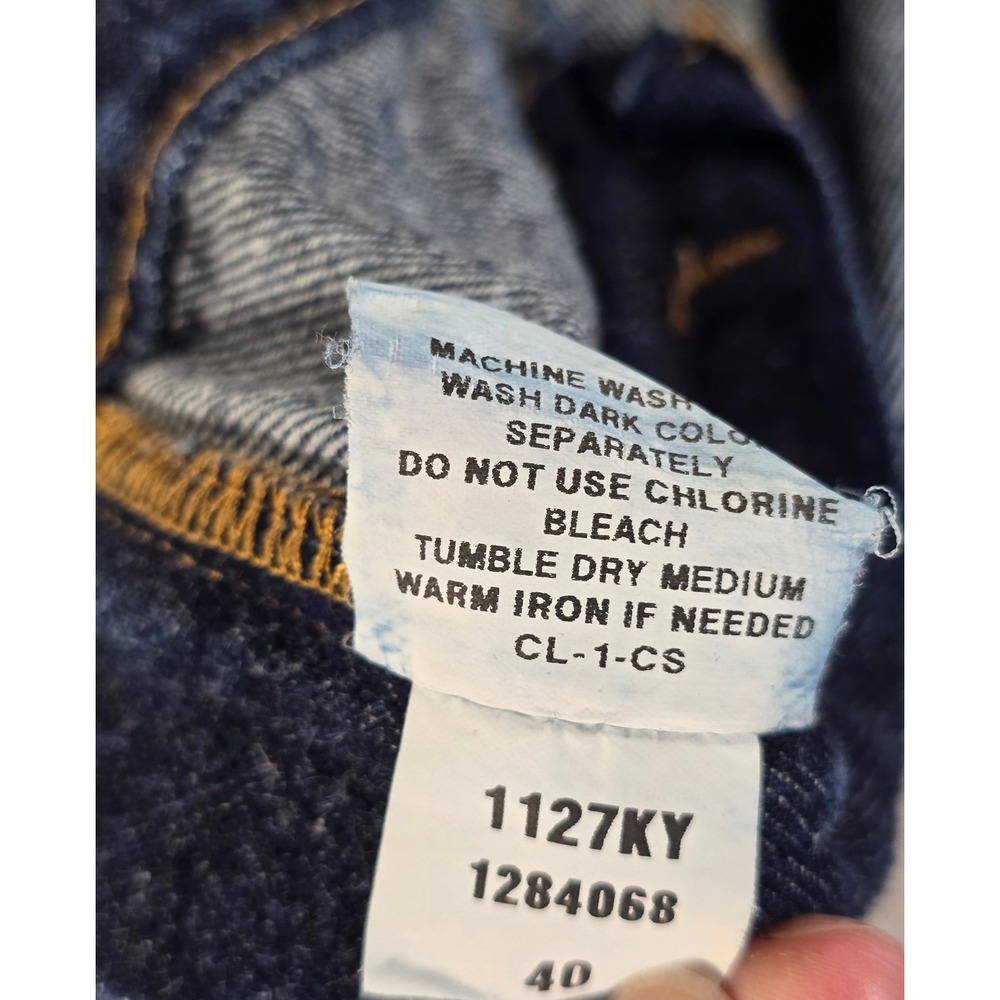 Key Industries Mens Vintage Dark Wash Denim Workwear Jeans 40x32 - Picture 9 of 16